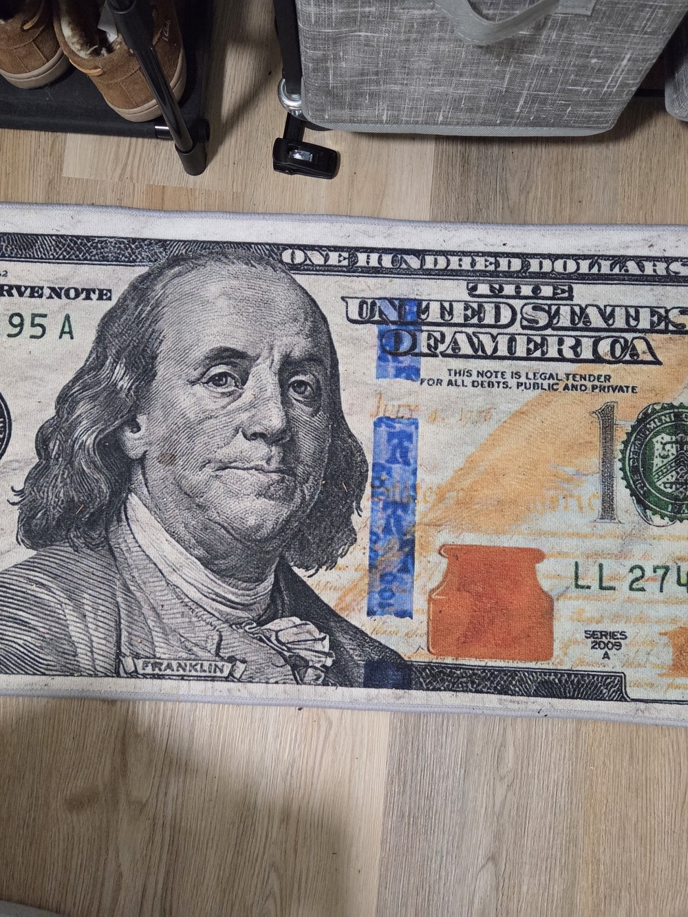 Benjamin Franklin $100 Bill Print Rug